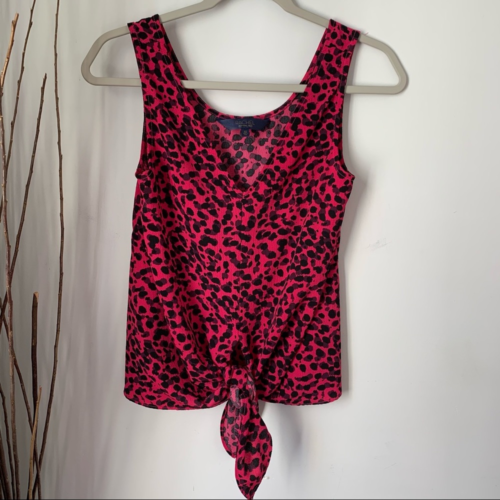 Rachel Roy Tank Sleeveless Top Pink Front Tie Women’s Size XS